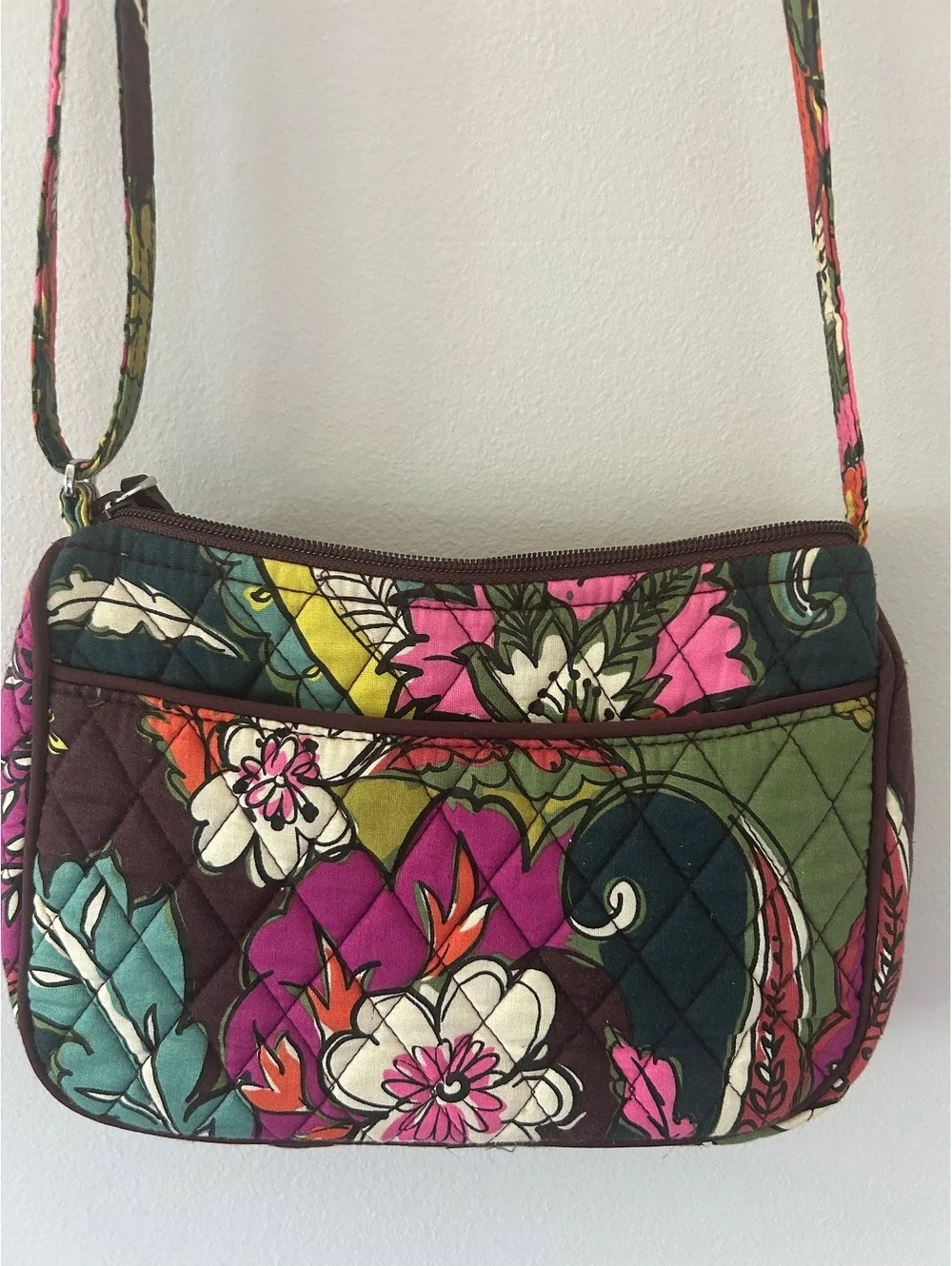 Vera Bradley Dark Floral Print Crossbody Purse